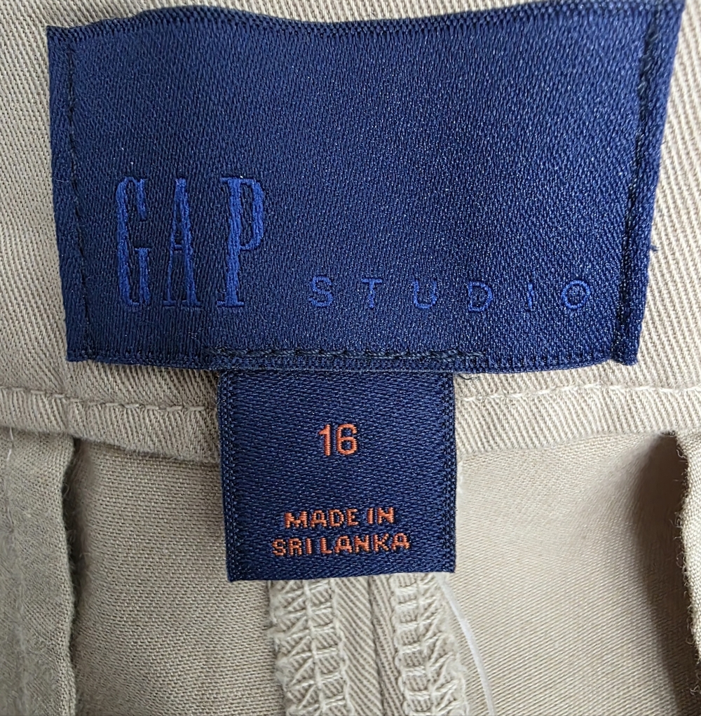 GAP Neutral Beige Button-Front Pants - image 2